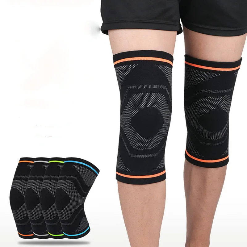 

Nylon Knitted Sports Knee Pads Compression Gym Fitness Football Hiking Running Knee Sleeves Patella Protectors For Men Women