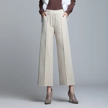 Nonis New 2020 Spring Woolen Women Pants Elastic High Waist Wide Leg Ankle Length Femal Street Wear Trousers Warm Plus Size
Nonis New 2020 Spring Woolen Women Pants Elastic High Waist Wide Leg Ankle Length Femal Street Wear Trousers Warm Plus Size