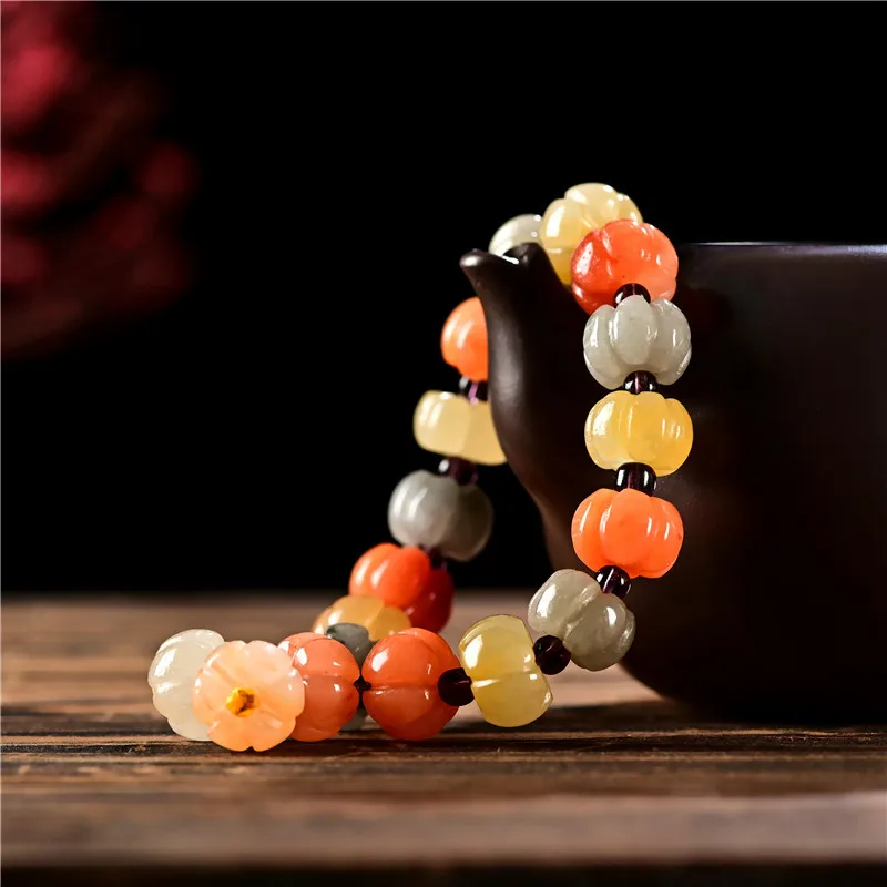 Natural tricolor jade handcarved pumpkin beads bracelets beads for couples woman men beads bracelet with jade bracelet
Natural tricolor jade handcarved pumpkin beads bracelets beads for couples woman men beads bracelet with jade bracelet