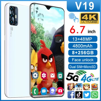 2020 New 6.7 Inch V19 Pro Smartphone Snapdragon 855 4 Camera 8GB RAM 256GB ROM Face ID Deca Core Global Version Mobile Phone 
2020 New 6.7 Inch V19 Pro Smartphone Snapdragon 855 4 Camera 8GB RAM 256GB ROM Face ID Deca Core Global Version Mobile Phone