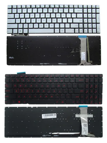 Новая клавиатура для ASUS G551 G551J G771 G771J G771JM G771JW США серебристая черная подсветка |