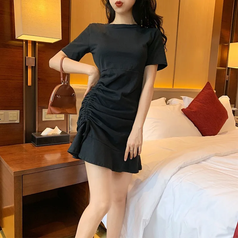 Flounced Lace-up Drawstring Fitted Skirt Socks Spring And Summer 2019 New Style Short Sleeve Sexy Dress Women's High-waisted Sho
Flounced Lace-up Drawstring Fitted Skirt Socks Spring And Summer 2019 New Style Short Sleeve Sexy Dress Women's High-waisted Sho