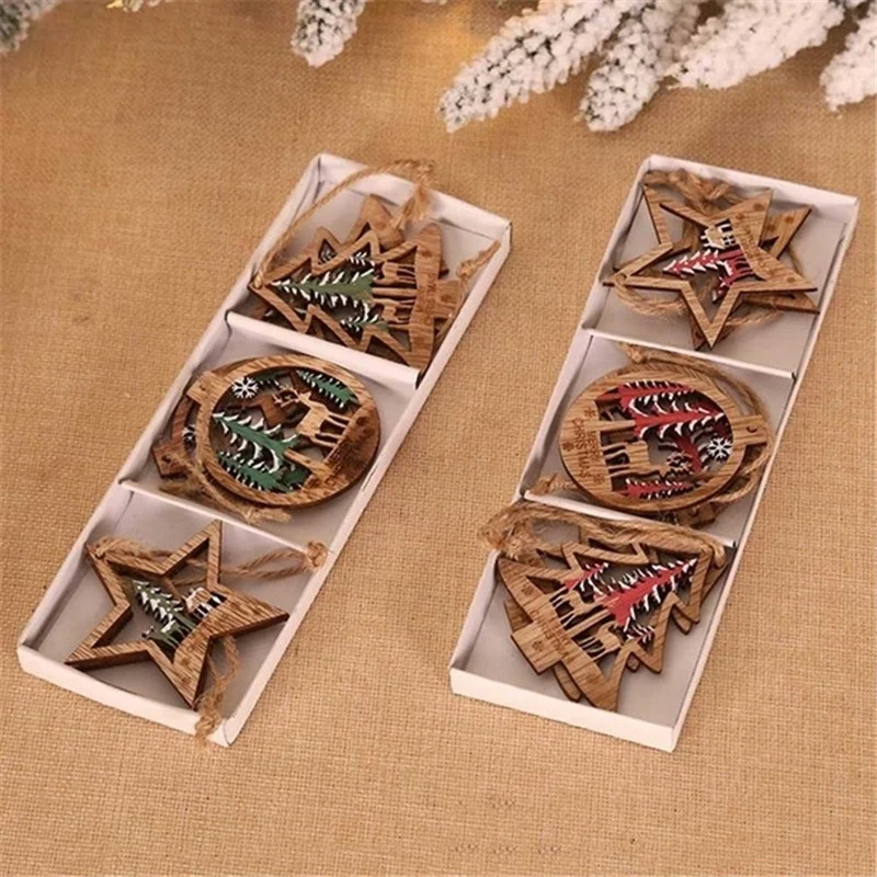 6PCS Diy Tree Star Elk Wooden Pendants Ornaments for Christmas Xmas Tree Decorations Christmas Decorations for Tree New Year
6PCS Diy Tree Star Elk Wooden Pendants Ornaments for Christmas Xmas Tree Decorations Christmas Decorations for Tree New Year