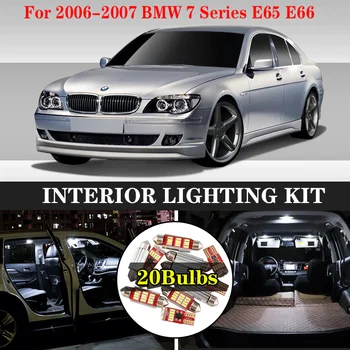 

ZXCXZ 20Pcs Canbus No Error LED Lamp Car Bulbs Interior Package Kit For 2006-2007 BMW 7 Series E65 E66 Map Dome Trunk Door Plate