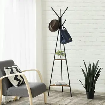 Vintage Coat Rack Stand, Coat Tree, Hall Tree Free Standing, with 2 Shelves,Clothes Rack , Hat Rack, Bag Rack, Black
Vintage Coat Rack Stand, Coat Tree, Hall Tree Free Standing, with 2 Shelves,Clothes Rack , Hat Rack, Bag Rack, Black