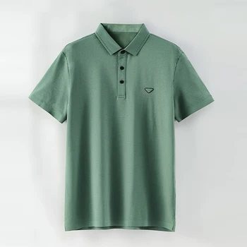 Men Summer Polo Shirt With Emboss Triangle Solid Color Short Sleeve Business Casual Japan Simple T-shirt Male High Quality Tops
Men Summer Polo Shirt With Emboss Triangle Solid Color Short Sleeve Business Casual Japan Simple T-shirt Male High Quality Tops