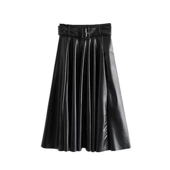 Women Chic PU Leather Solid Midi Skirt Bow Tie Belt Side Zipper A Line Female Basic Casual Fashion Skirts Mujer
Women Chic PU Leather Solid Midi Skirt Bow Tie Belt Side Zipper A Line Female Basic Casual Fashion Skirts Mujer