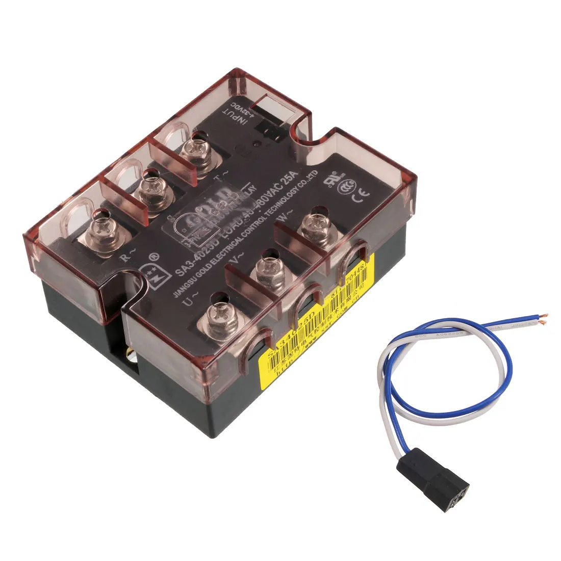 uxcell SA34025D 4-32VDC to 40-480VAC 25A Three Phase Solid State Relay Module DC to AC
uxcell SA34025D 4-32VDC to 40-480VAC 25A Three Phase Solid State Relay Module DC to AC