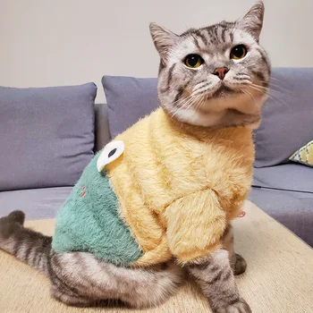 Cat Sweater Yellow Chick Plush Pet Clothes Frog Shape Dog Costume Winter Warn Kitten Clothing Cute Cartoon Pet Accessories 2020 
Cat Sweater Yellow Chick Plush Pet Clothes Frog Shape Dog Costume Winter Warn Kitten Clothing Cute Cartoon Pet Accessories 2020