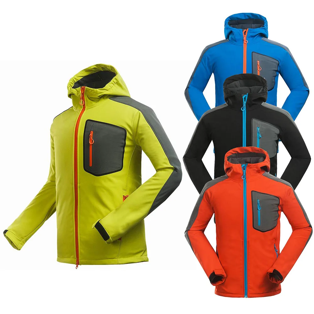 

New Softshell Jacket Men Windproof Waterproof Fleece Keep Warm Outdoor Sports Cycling Coat Ski Trekking Camping Hoodie Clothing