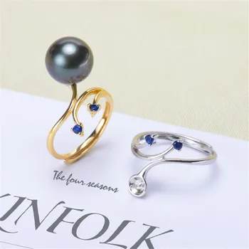 Real 925 Sterling Silver Women Wedding Engagement Ring Adjustable Simple Round Pearl Ring Mounting
Real 925 Sterling Silver Women Wedding Engagement Ring Adjustable Simple Round Pearl Ring Mounting