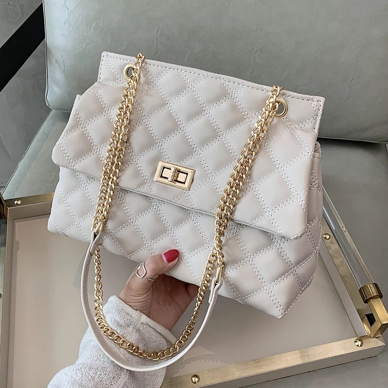 2020 new trend designer PU leather shoulder bag ladies simple large handbag female bag brand zipper fashion messenger bag white 
2020 new trend designer PU leather shoulder bag ladies simple large handbag female bag brand zipper fashion messenger bag white