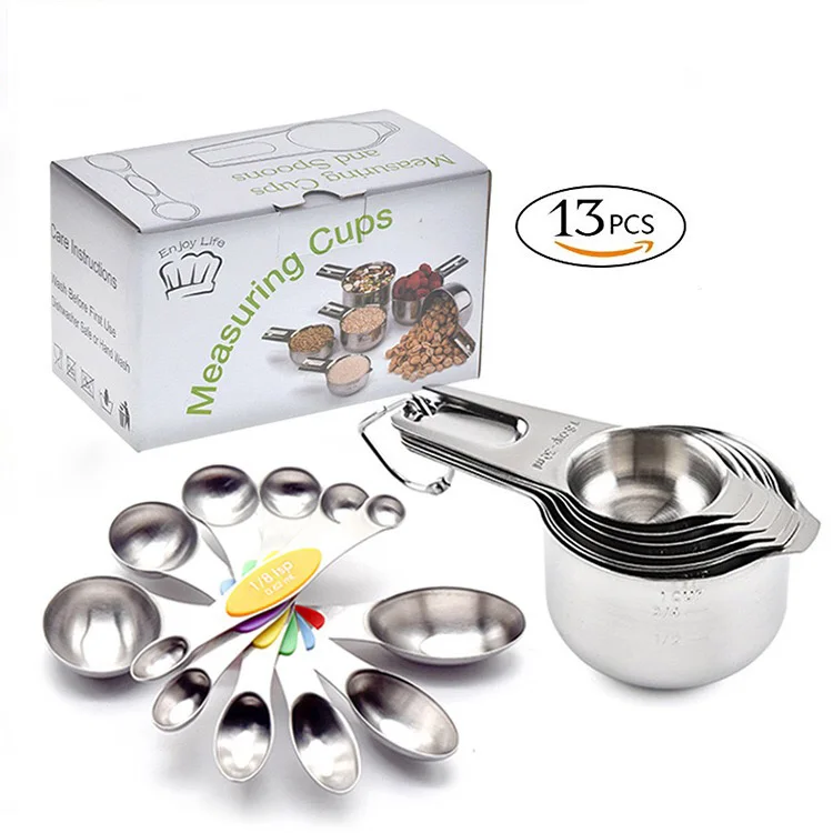 Kitchen scale 13 piece set / measuring spoon teaspoon, sugar coffee spoon, baking flour, measuring cup, kitchen cooking tool 
Kitchen scale 13 piece set / measuring spoon teaspoon, sugar coffee spoon, baking flour, measuring cup, kitchen cooking tool