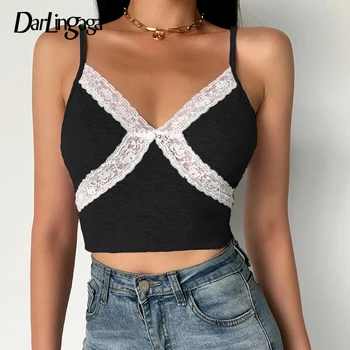 Darlingaga Spaghetti Strap Backless Y2K Crop Top Women V Neck Patchwork Lace Summer Top Cami Bow Fashion Ladies Sexy Tops Ribbed
Darlingaga Spaghetti Strap Backless Y2K Crop Top Women V Neck Patchwork Lace Summer Top Cami Bow Fashion Ladies Sexy Tops Ribbed