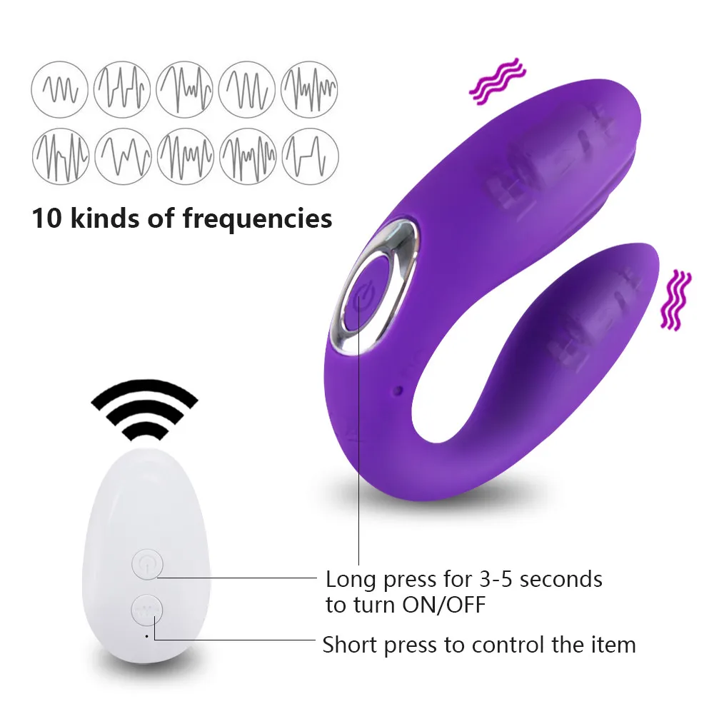 U Shape Vibrator Double-head Sex Toys for Adults Anal Vibrators for Women Vagina Clitoris Stimulator Remote Control 10 Speed (7)