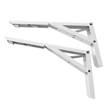 90 Degree Spring Loaded Folding Support Shelf Bracket 10" Length Pack of 2
90 Degree Spring Loaded Folding Support Shelf Bracket 10" Length Pack of 2