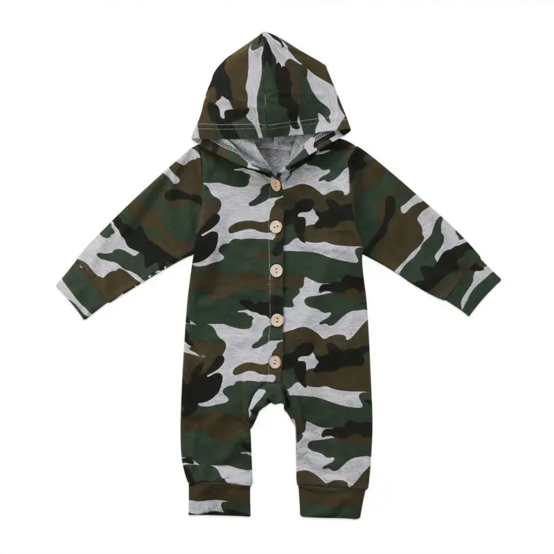 Spring Autumn Kids Baby Boy Camo Long Sleeve Button Romper Jumpsuit Hooded Clothes Fashion Basic Classic Romper Outfit
Spring Autumn Kids Baby Boy Camo Long Sleeve Button Romper Jumpsuit Hooded Clothes Fashion Basic Classic Romper Outfit