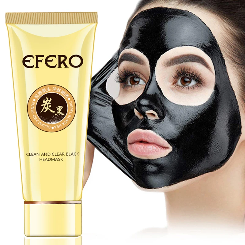 

efero Blackhead Remover Nose Mask Pore Strip Black Mask Peeling Acne Treatment Black Deep Cleansing Peel Off Face Mask Skin Care