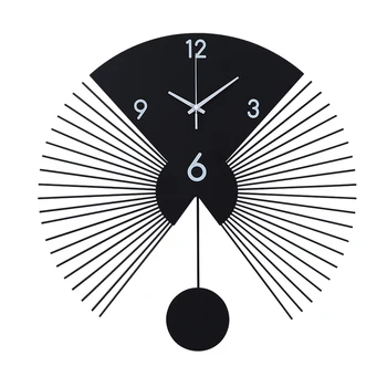 Simple Fashion Wall Clock Metal Black Traditional Chinese Mute Wall Watch Swingable Fan Shaped Montre Mural Home Garden EF50WC 
Simple Fashion Wall Clock Metal Black Traditional Chinese Mute Wall Watch Swingable Fan Shaped Montre Mural Home Garden EF50WC