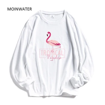 MOINWATER Women Fashion Long Sleeve T shirts Female Cotton White Flamingo Tees Lady Casual Black T shirt Tops MLT1906
MOINWATER Women Fashion Long Sleeve T shirts Female Cotton White Flamingo Tees Lady Casual Black T shirt Tops MLT1906
