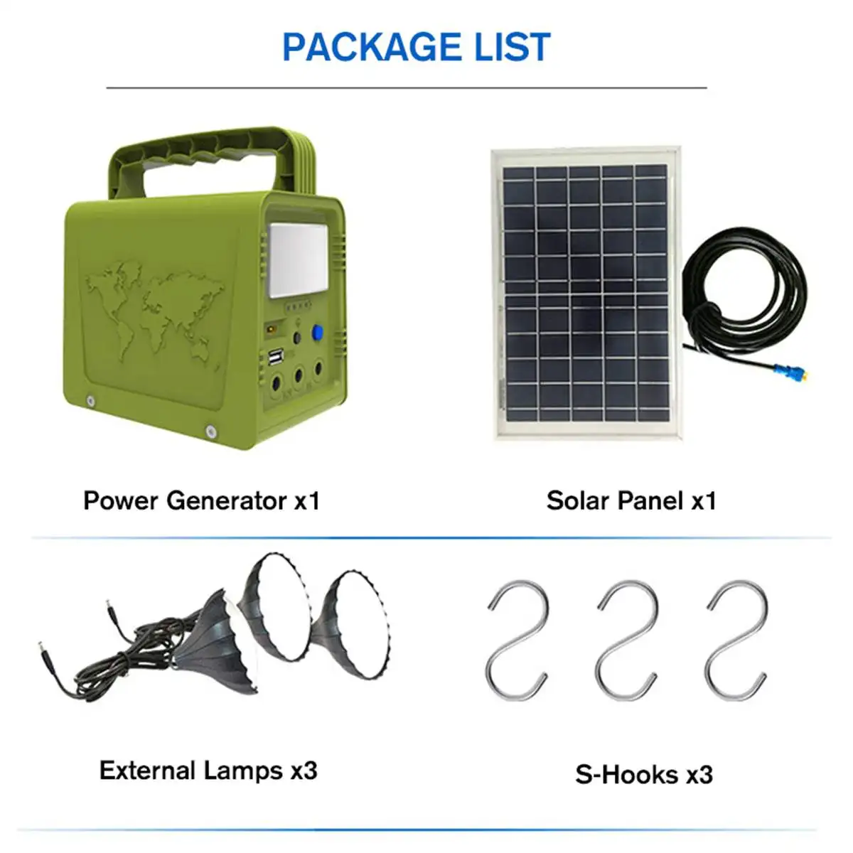 Portable Solar Generator with Rechargeable Lithium Battery and Built-in 2 Levels Brightness LED 8 Portable Solar Generator with Rechargeable Lithium Battery and Built-in 2 Levels Brightness LED 8