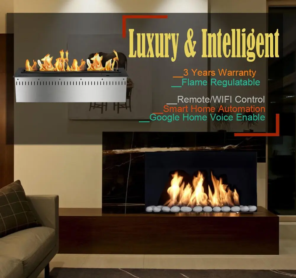 hot sale 24 inches luxury bio kamin remote fireplace ethanol chimney burners with Wifi 
hot sale 24 inches luxury bio kamin remote fireplace ethanol chimney burners with Wifi