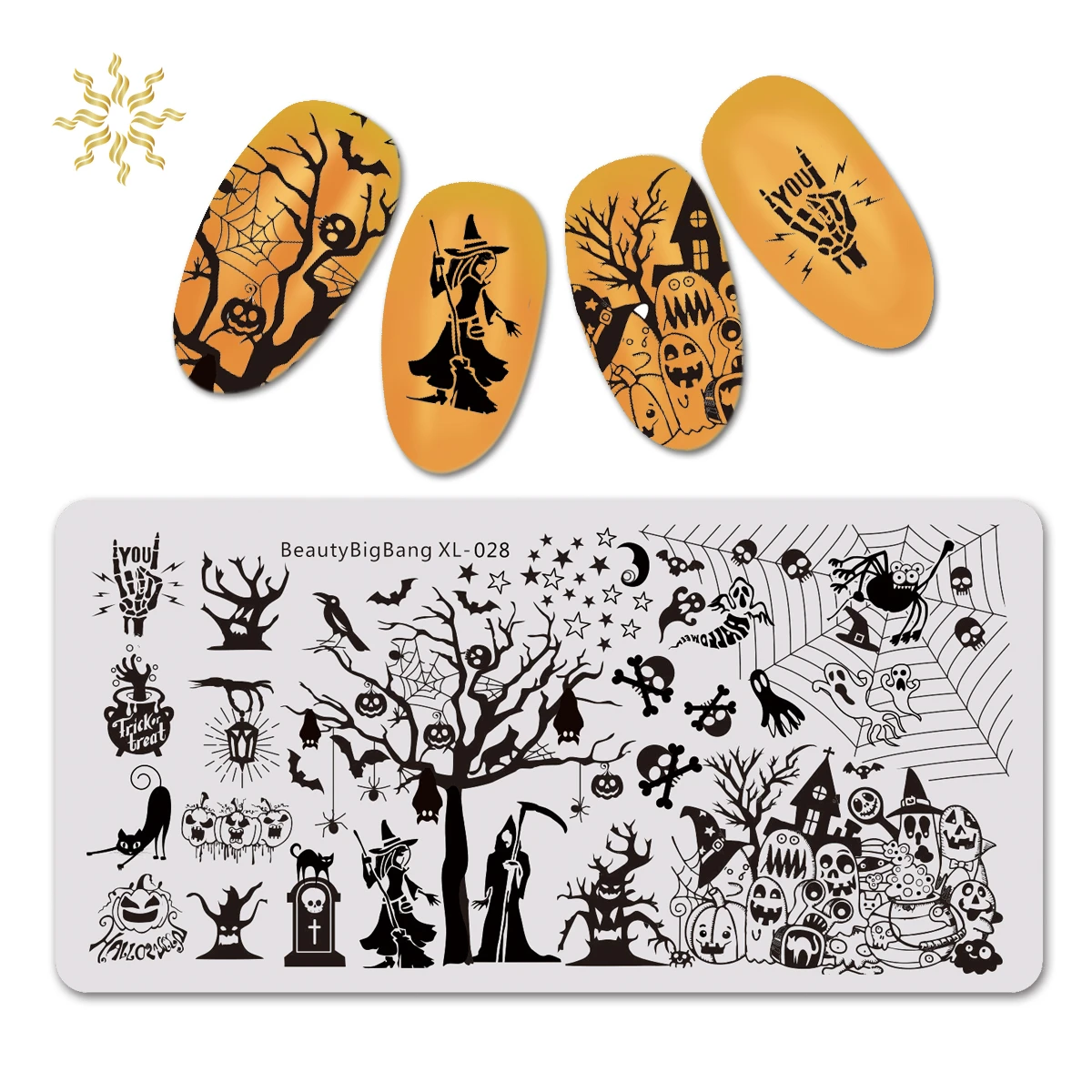 BeautyBigBang Nail Stamping Plate Pumpkin Spider Image Template 6*12cm Halloween Theme Image Plate Manicure Nail Art XL-027 K510
BeautyBigBang Nail Stamping Plate Pumpkin Spider Image Template 6*12cm Halloween Theme Image Plate Manicure Nail Art XL-027 K510