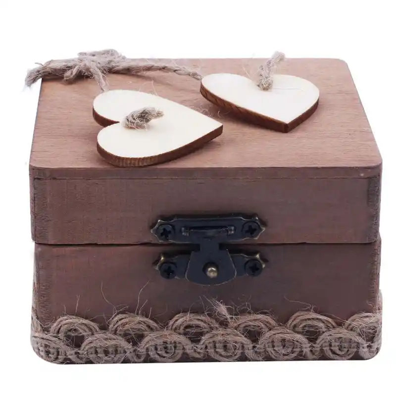 ring bearer rustic ring holder jewelry gift box wedding ring box