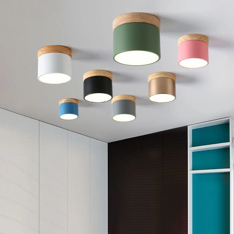 Nordic LED Macaron Ceiling Lamp Simplicity Wood Cylinder Downlight Surface Mounted Corridor Aisle Light Home Decoration Fixtures
Nordic LED Macaron Ceiling Lamp Simplicity Wood Cylinder Downlight Surface Mounted Corridor Aisle Light Home Decoration Fixtures