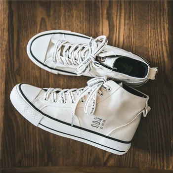 Men Fashion Shoes Black white Men Vulcanized Shoes High-top Canvas Shoes Lace-up Joker simple Casual Shoes Non-slip Flats Shoes
Men Fashion Shoes Black white Men Vulcanized Shoes High-top Canvas Shoes Lace-up Joker simple Casual Shoes Non-slip Flats Shoes