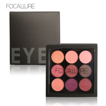 

FOCALLURE 9 Colors Earth Tone Shimmer Matte Pigment Glitter Eyeshadow Palette Artist Shadow Palette Makeup Metallic Eye Shadow