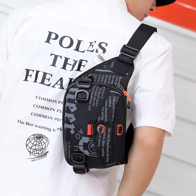 New Style Outdoor Exercise Waterproof Nylon Cloth Chest Pack Lettered Multi-functional Trend Riding Shoulder Bag Men's Casual Wa
New Style Outdoor Exercise Waterproof Nylon Cloth Chest Pack Lettered Multi-functional Trend Riding Shoulder Bag Men's Casual Wa