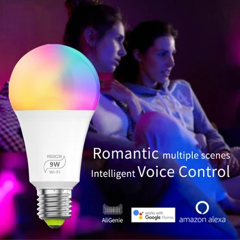 9W RGB Smart Light Bulb Work with Alexa Google Home E27 B22 WiFi Multicolor Dimmable LED Light Bulbs White + RGB Wake Up Light
9W RGB Smart Light Bulb Work with Alexa Google Home E27 B22 WiFi Multicolor Dimmable LED Light Bulbs White + RGB Wake Up Light