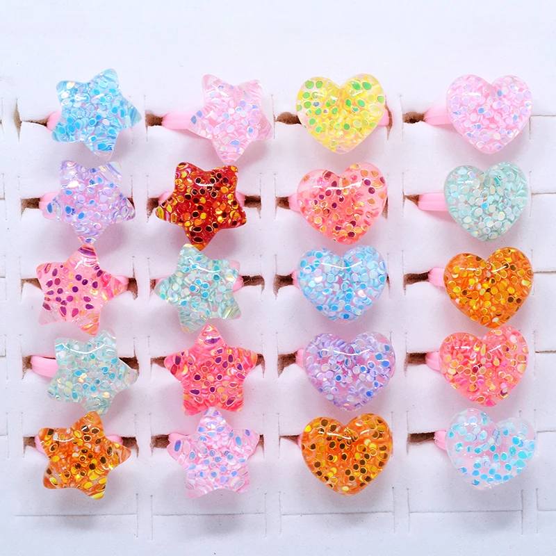 10pcs Heart Shape Ring for Girls Kids Fashion Jewelry Resin Colorful Sequins Rings Children Party Supplies Gifts adjustable size
10pcs Heart Shape Ring for Girls Kids Fashion Jewelry Resin Colorful Sequins Rings Children Party Supplies Gifts adjustable size