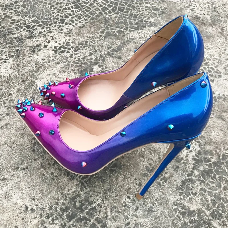 Blue Purple Gradient Rivets Pumps Ladies Metal Spikes Studs Pointed Toe Thin High Heels Outfit Stilettos Sexy High Heels Shoes
Blue Purple Gradient Rivets Pumps Ladies Metal Spikes Studs Pointed Toe Thin High Heels Outfit Stilettos Sexy High Heels Shoes