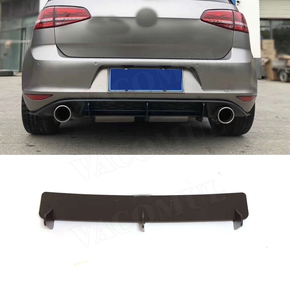 

High Quality ABS Rear Lip diffuser Trim Cover For Volkswagen VW Golf VII MK7 7.5 GTI R Fins Shark Style Back Bumper Guard