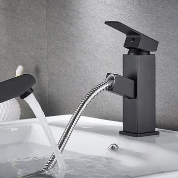 All copper faucet can pull basin faucet hot and cold wash face lift double outlet faucet black faucet pull-out type bathroom
All copper faucet can pull basin faucet hot and cold wash face lift double outlet faucet black faucet pull-out type bathroom
