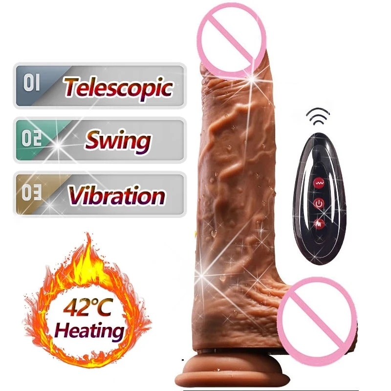 

Thrusting Dildo Vibrators For Women Heating Huge Dick Swing Telescopic Big Dildos Real Penis G-spot Vagina Clitoris Stimulation