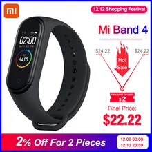 Em estoque original xiao mi banda 4 mi banda inteligente 4 tela colorida pulseira de freqüência cardíaca fitness rastreador bluetooth5.0 band4 à prova dwaterproof água(China)
