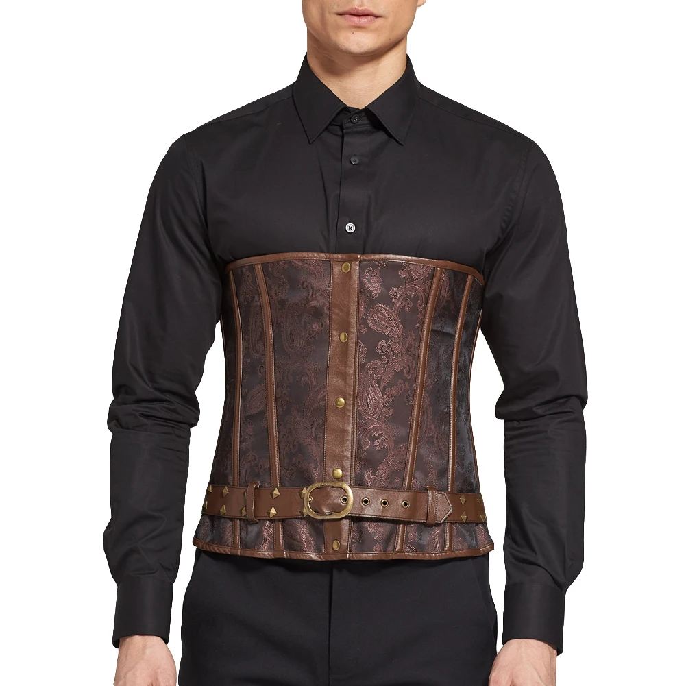 Men New Steampunk Metallic Chain Corsets Brown Shapewear court corset casual beam waist Trainer
Men New Steampunk Metallic Chain Corsets Brown Shapewear court corset casual beam waist Trainer