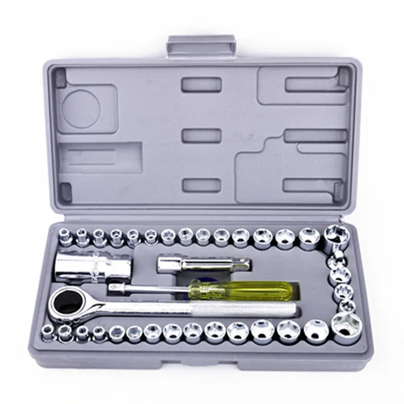 40pcs Sleeve Wrench Assembly Ratchet Wrench Set Car Motorcycle Bicycle Combination Repair Hand Tools Sleeve Socket Spanner Kit
40pcs Sleeve Wrench Assembly Ratchet Wrench Set Car Motorcycle Bicycle Combination Repair Hand Tools Sleeve Socket Spanner Kit