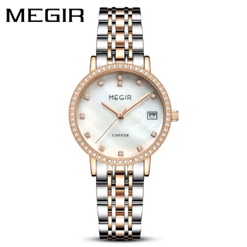 

MEGIR New Elegant Woman Watch Luxury Brand Female Wristwatch Japan Movt 30M Waterproof Gold Expensive Analog Geneva Quartz Watch