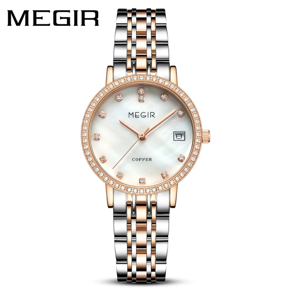 MEGIR новые элегантные женские часы люксовый бренд наручные японский Movt 30 м