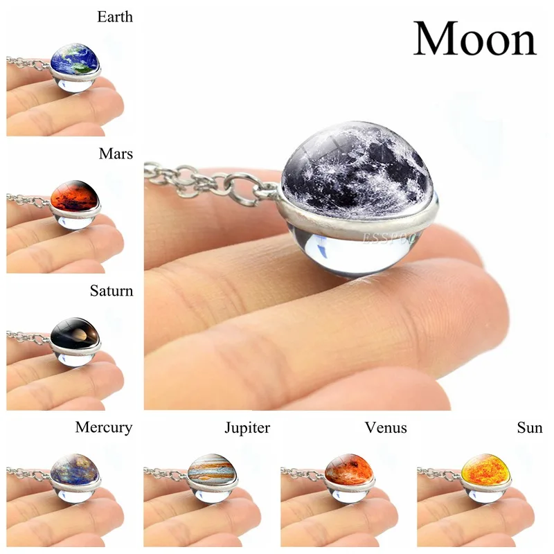 Galaxy Glass Ball Pendant Necklace Solar System Planets Art Picture Glass Cabochon Necklace Silver Chain Nebula Jewelry
Galaxy Glass Ball Pendant Necklace Solar System Planets Art Picture Glass Cabochon Necklace Silver Chain Nebula Jewelry