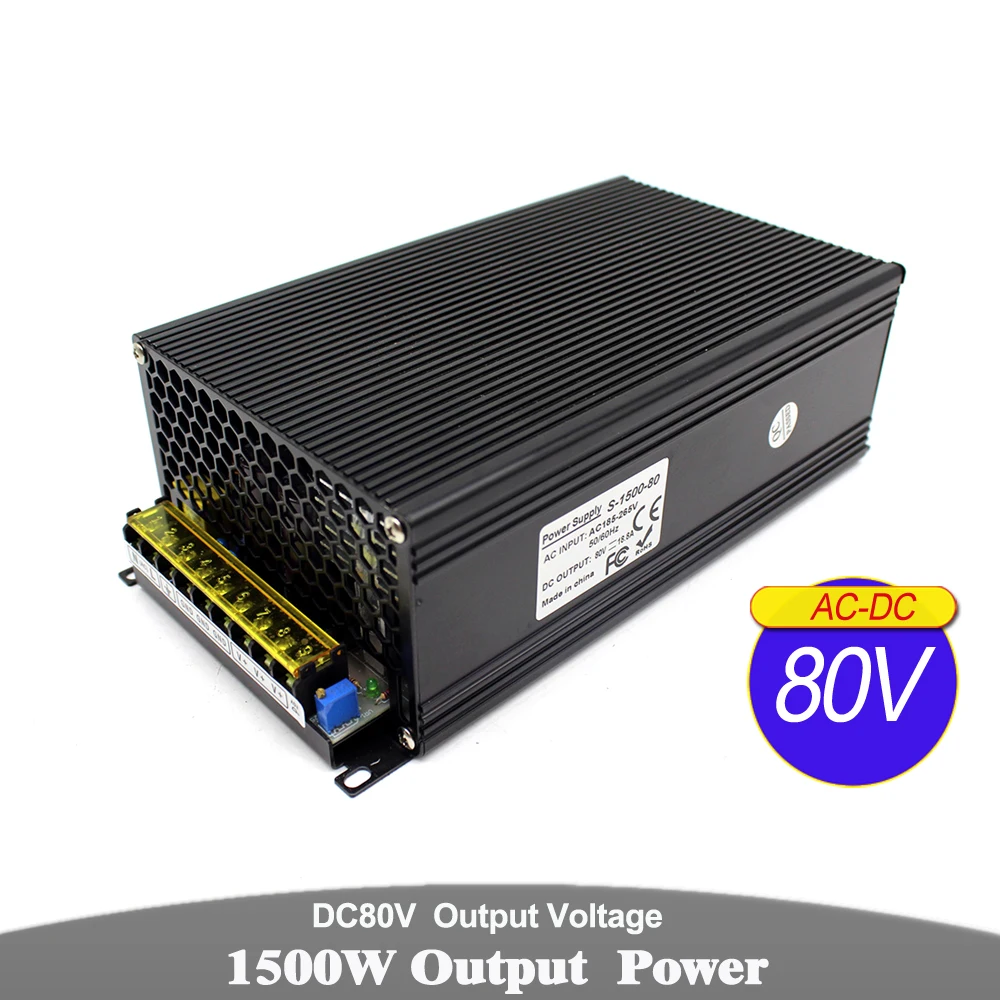 Single Output DC Power Supply Switch 80V 18.8A 1500W Transformer 110V 220V AC-DC Power-Supply Unit for CNC Router Stepper Motor
Single Output DC Power Supply Switch 80V 18.8A 1500W Transformer 110V 220V AC-DC Power-Supply Unit for CNC Router Stepper Motor