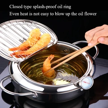 Japanese Deep Frying Pot Tempura Fryer Pan Temperature Control Fried Chicken Pans
Japanese Deep Frying Pot Tempura Fryer Pan Temperature Control Fried Chicken Pans