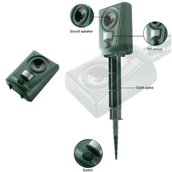 Solar Ultrasonic Repeller Deterrent Pest Outdoor Garden Cat Infrared Sensor Animal Repellent Chaser Ultra Sonic Repeller New
Solar Ultrasonic Repeller Deterrent Pest Outdoor Garden Cat Infrared Sensor Animal Repellent Chaser Ultra Sonic Repeller New
