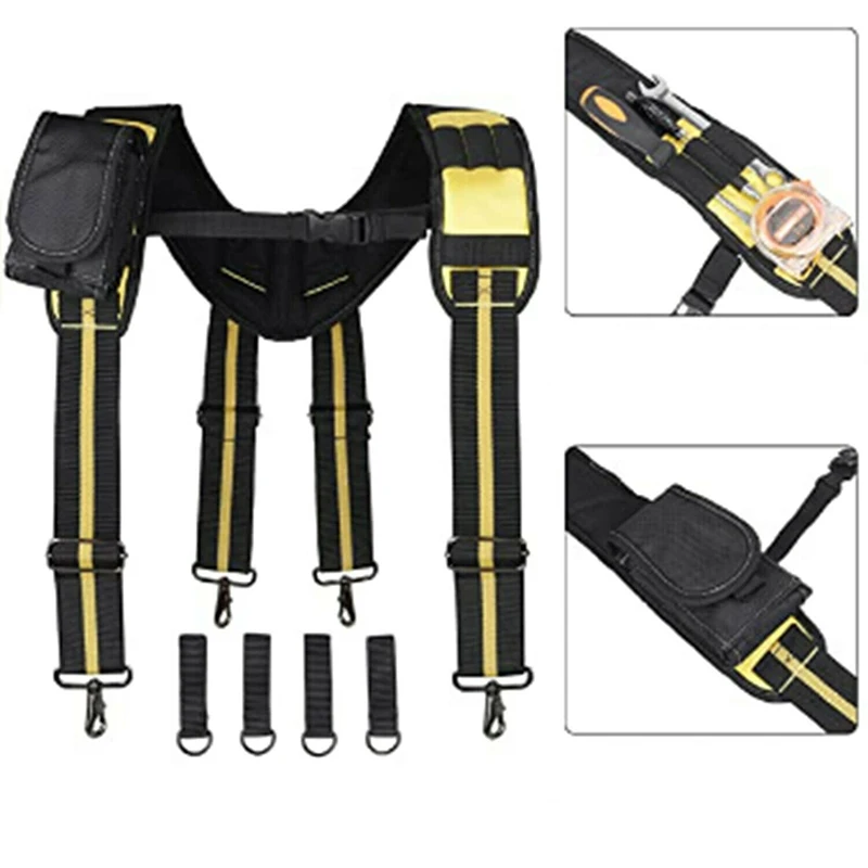 Heavy Duty Work Tool Belt Braces Suspenders With 4pcs Belt Loops Phone Bag Suitable Padded Tool Belts Multifunctional Tool
Heavy Duty Work Tool Belt Braces Suspenders With 4pcs Belt Loops Phone Bag Suitable Padded Tool Belts Multifunctional Tool