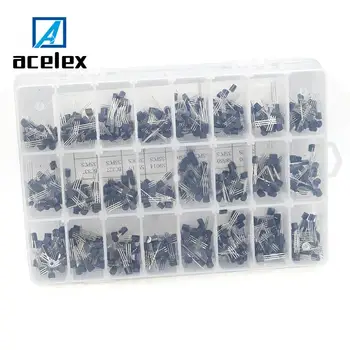 840pcs/set 24Values TO-92 Transistor Assortment Kit BC327 BC337 BC547 transistor 2N2222 3904 3906 C945 PNP/NPN transistors pack
840pcs/set 24Values TO-92 Transistor Assortment Kit BC327 BC337 BC547 transistor 2N2222 3904 3906 C945 PNP/NPN transistors pack