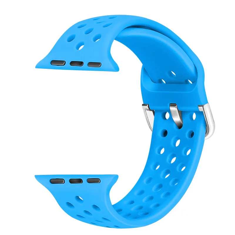 Силиконовый сменный Браслет для Apple Watch 44 40 ММ Спортивный дышащий ремешок iWatch 5 4 3 2